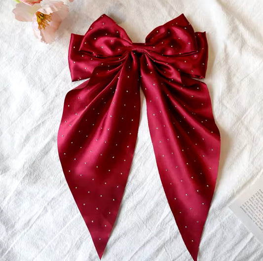Satin Bows with Metallic Dots