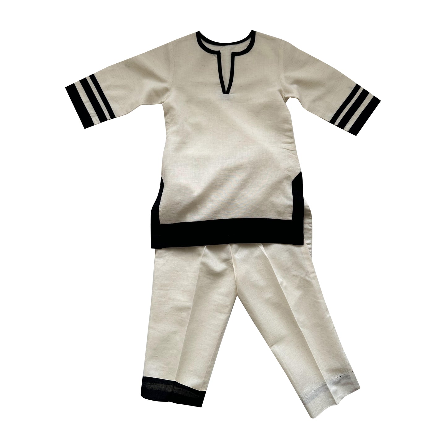 Linen Black and white cordset