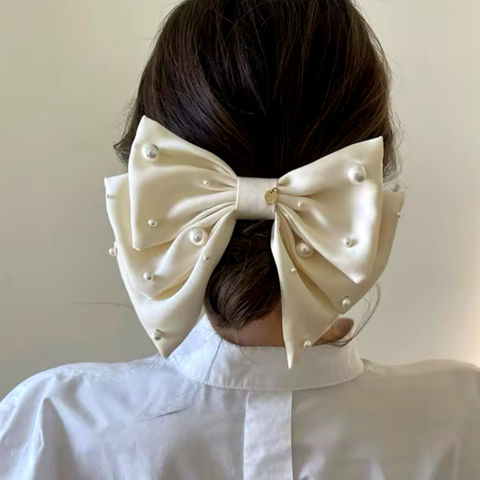Satin Bows with Pearls