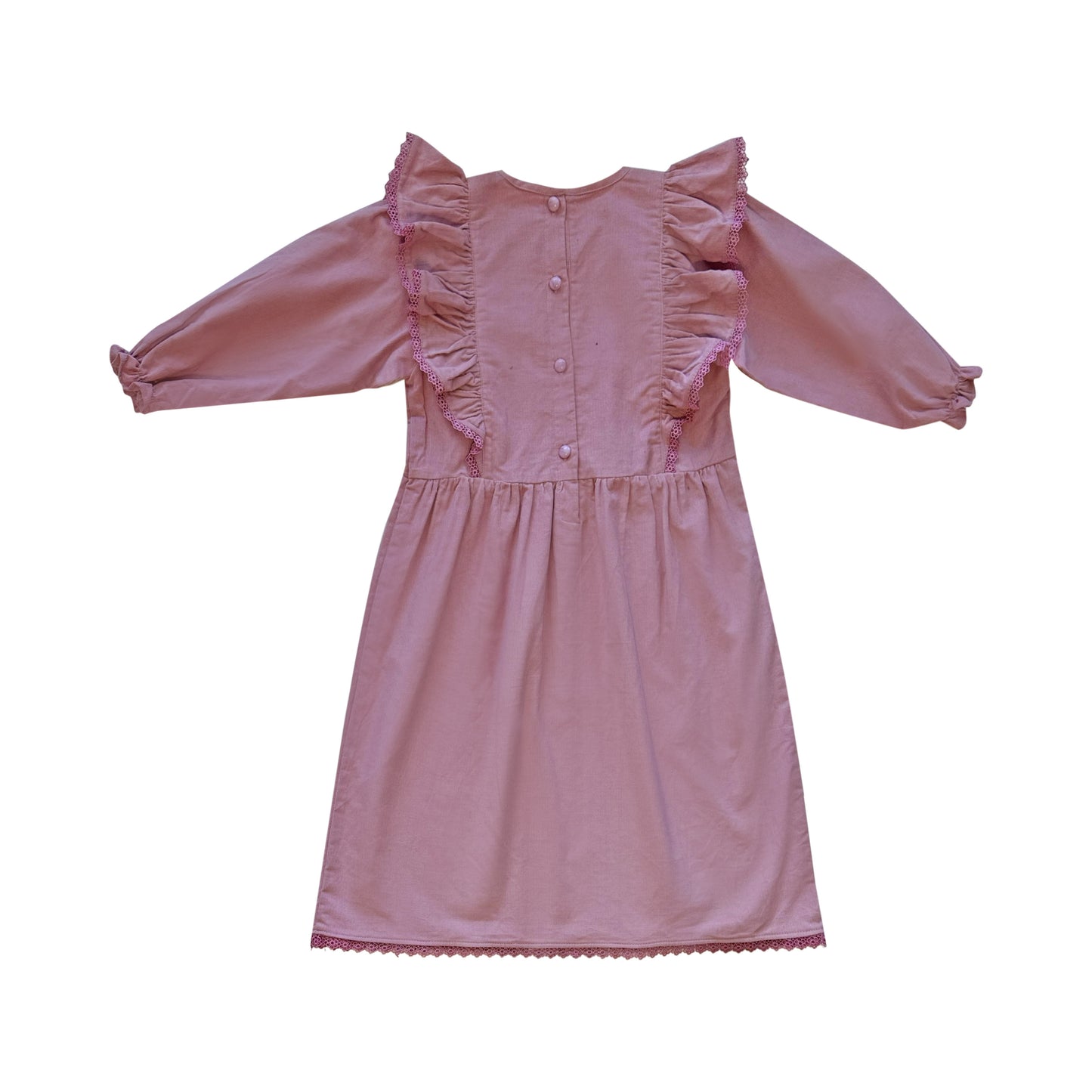 Lavender Ruffle Corduroy Dress