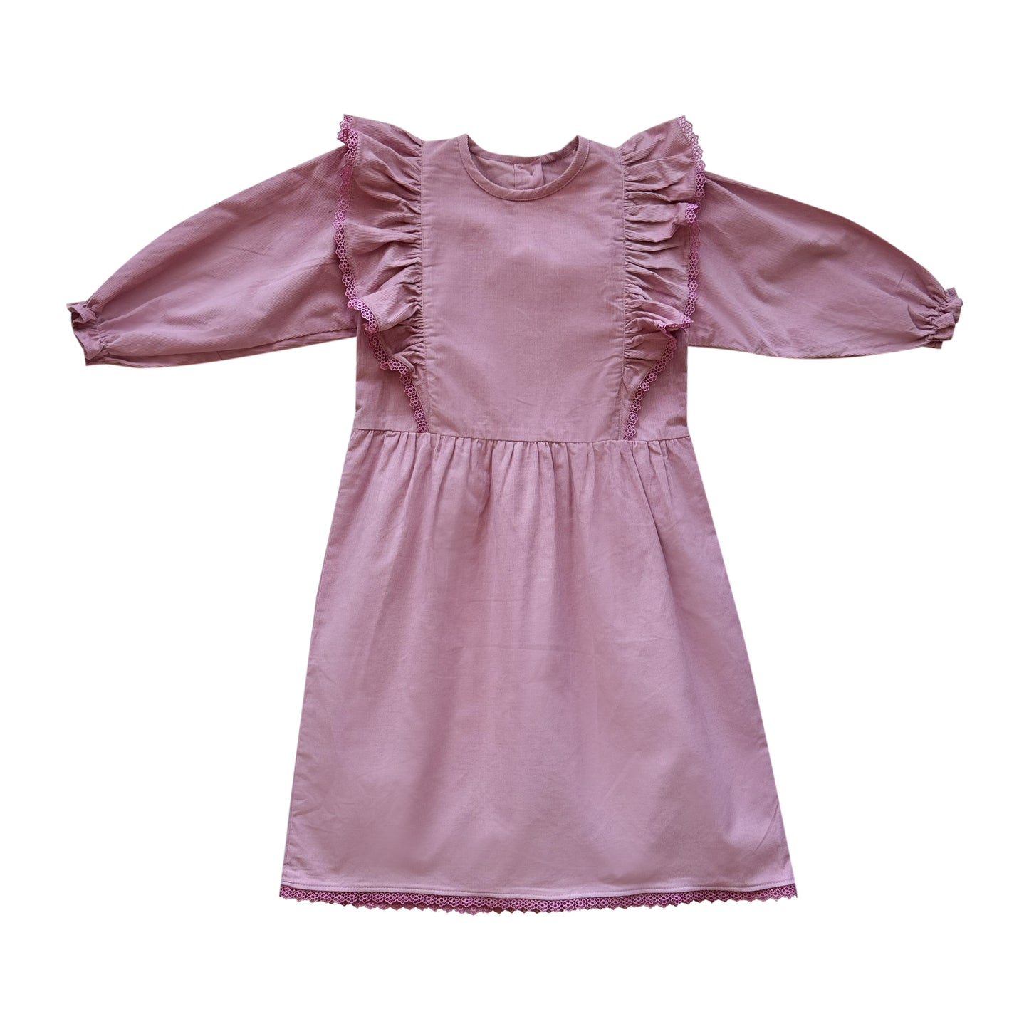 Lavender Ruffle Corduroy Dress