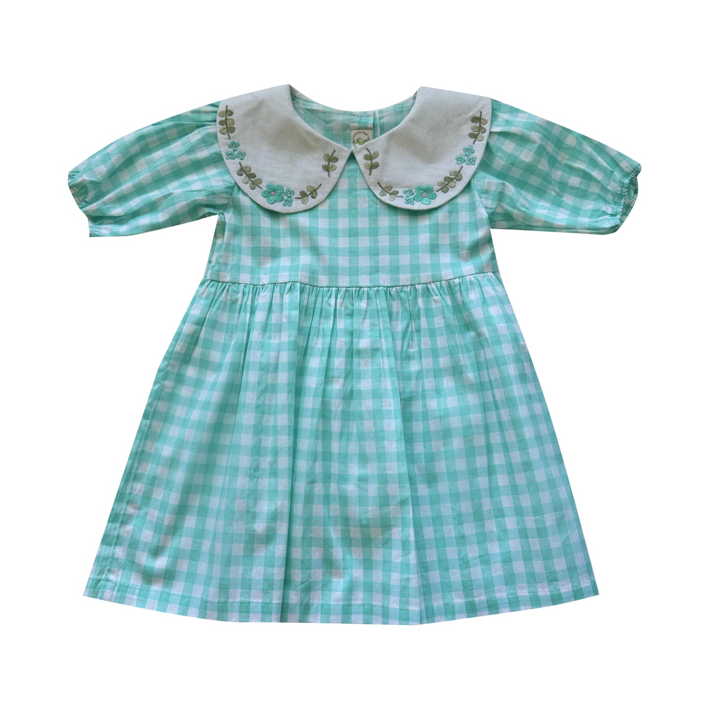 Olive Gingham Dress