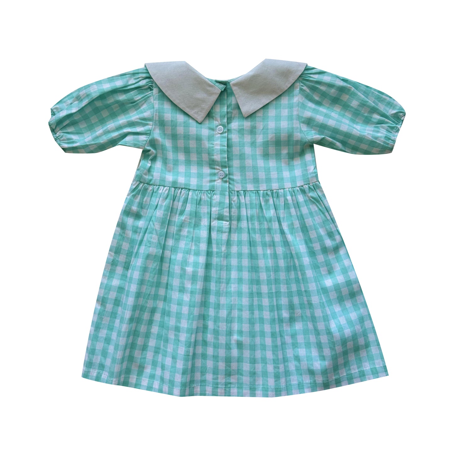 Olive Gingham Dress